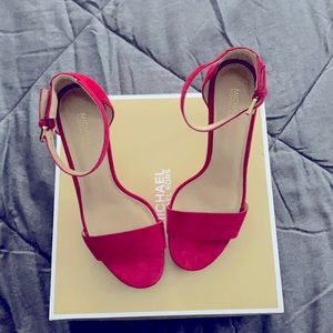 Michael Kors women Red Suede Sandals